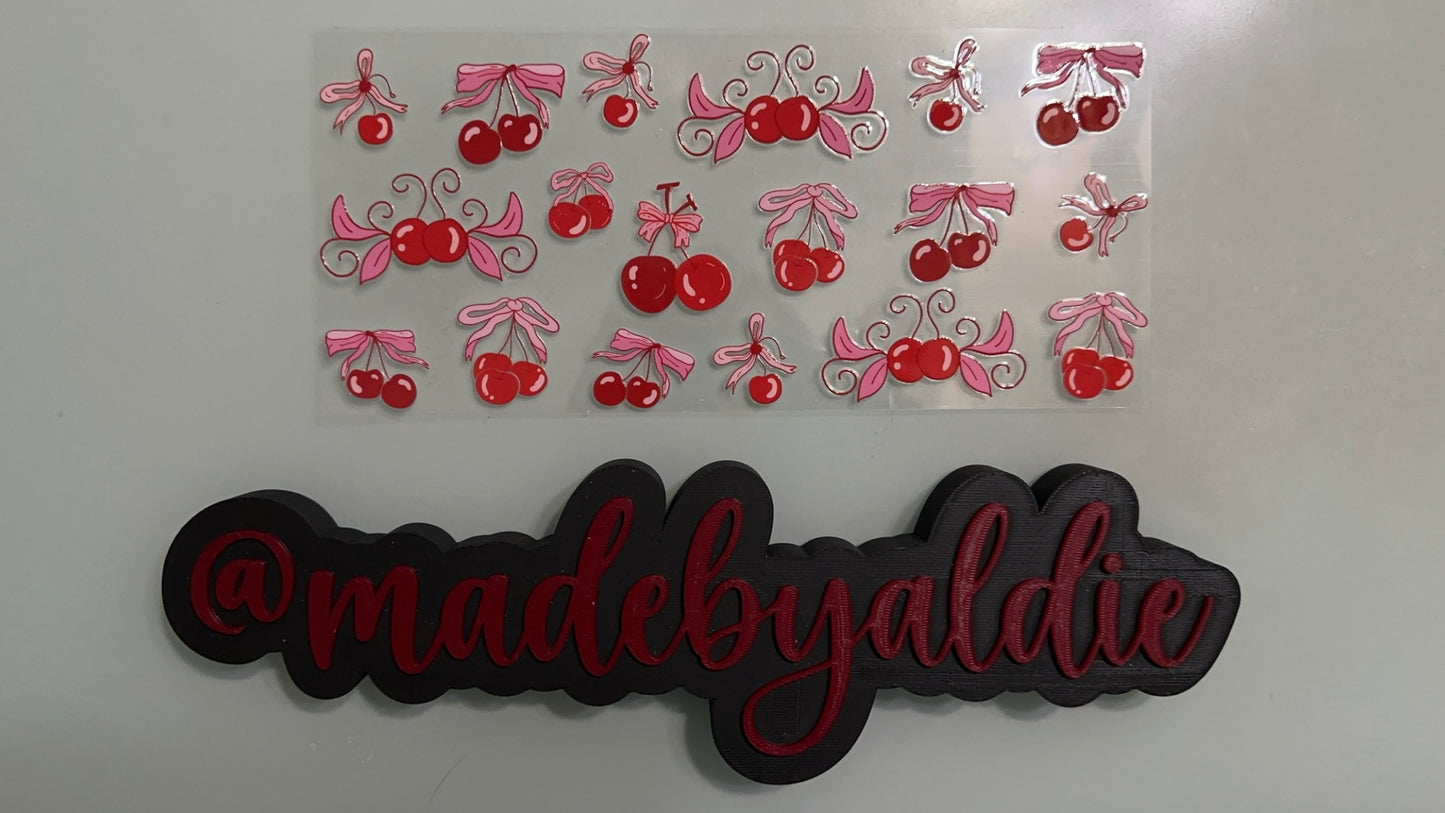 cherries w pink bows