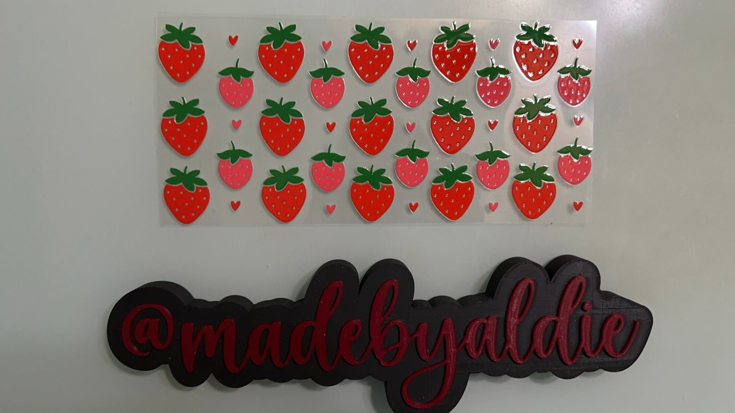 red & pink strawberries