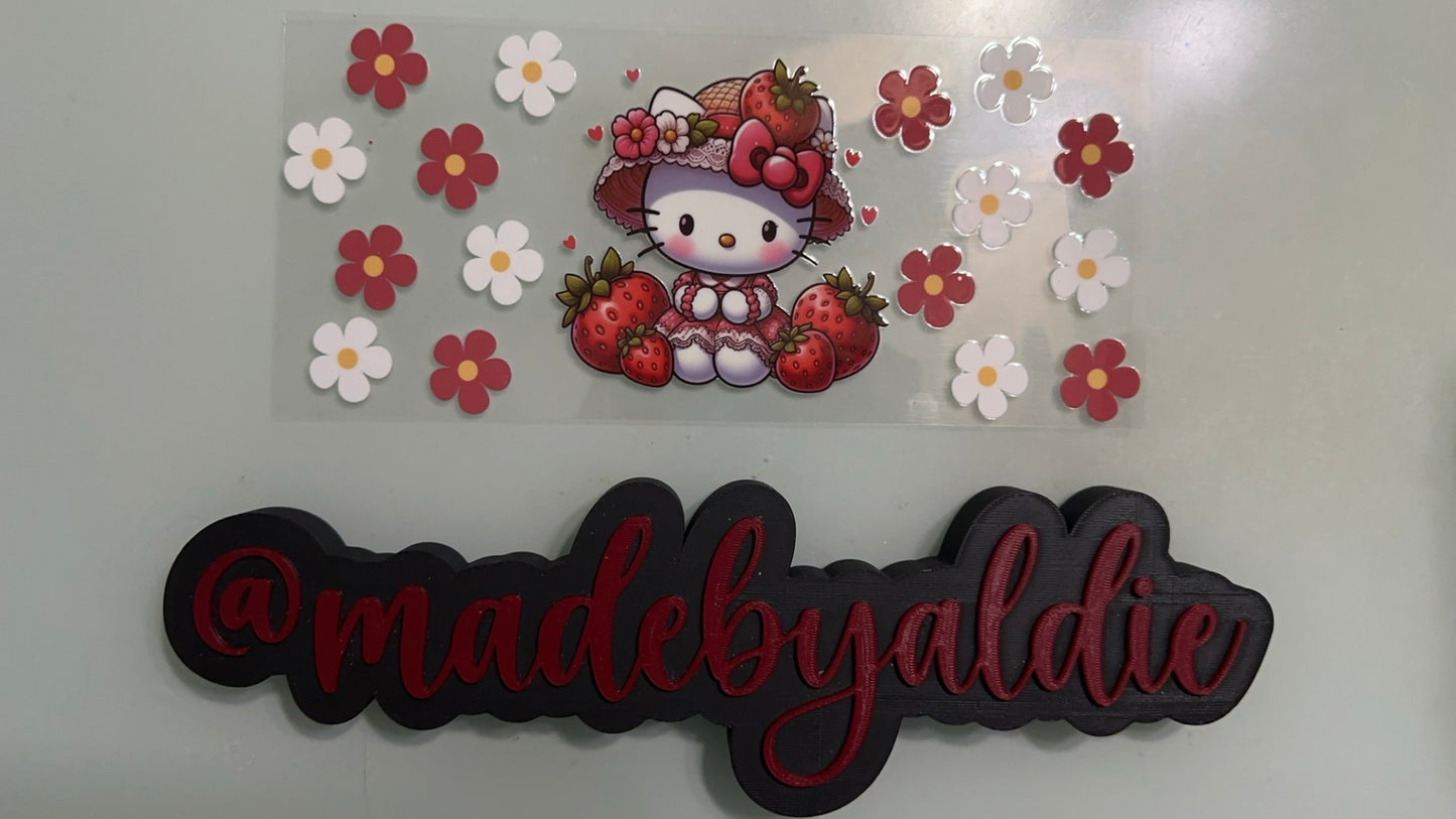 hello kitty w strawberries & flowers