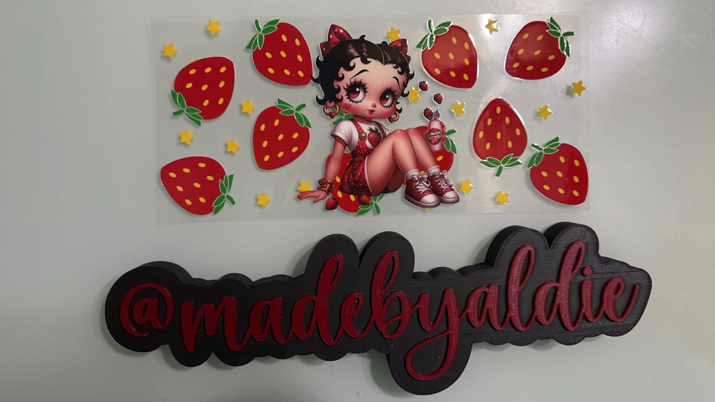 betty boop in strawberry overalls