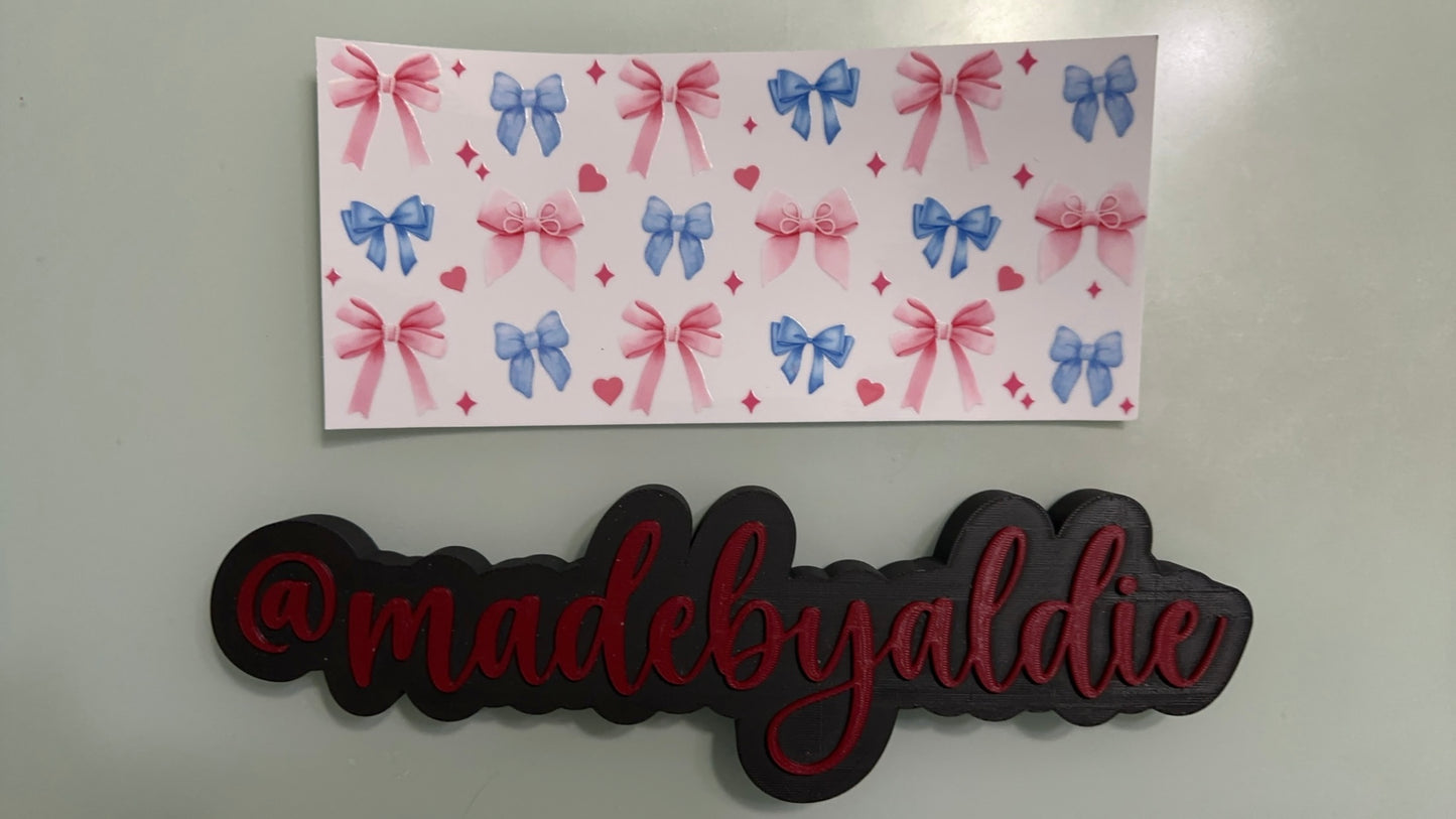 pink & blue bows w hearts & sparkles