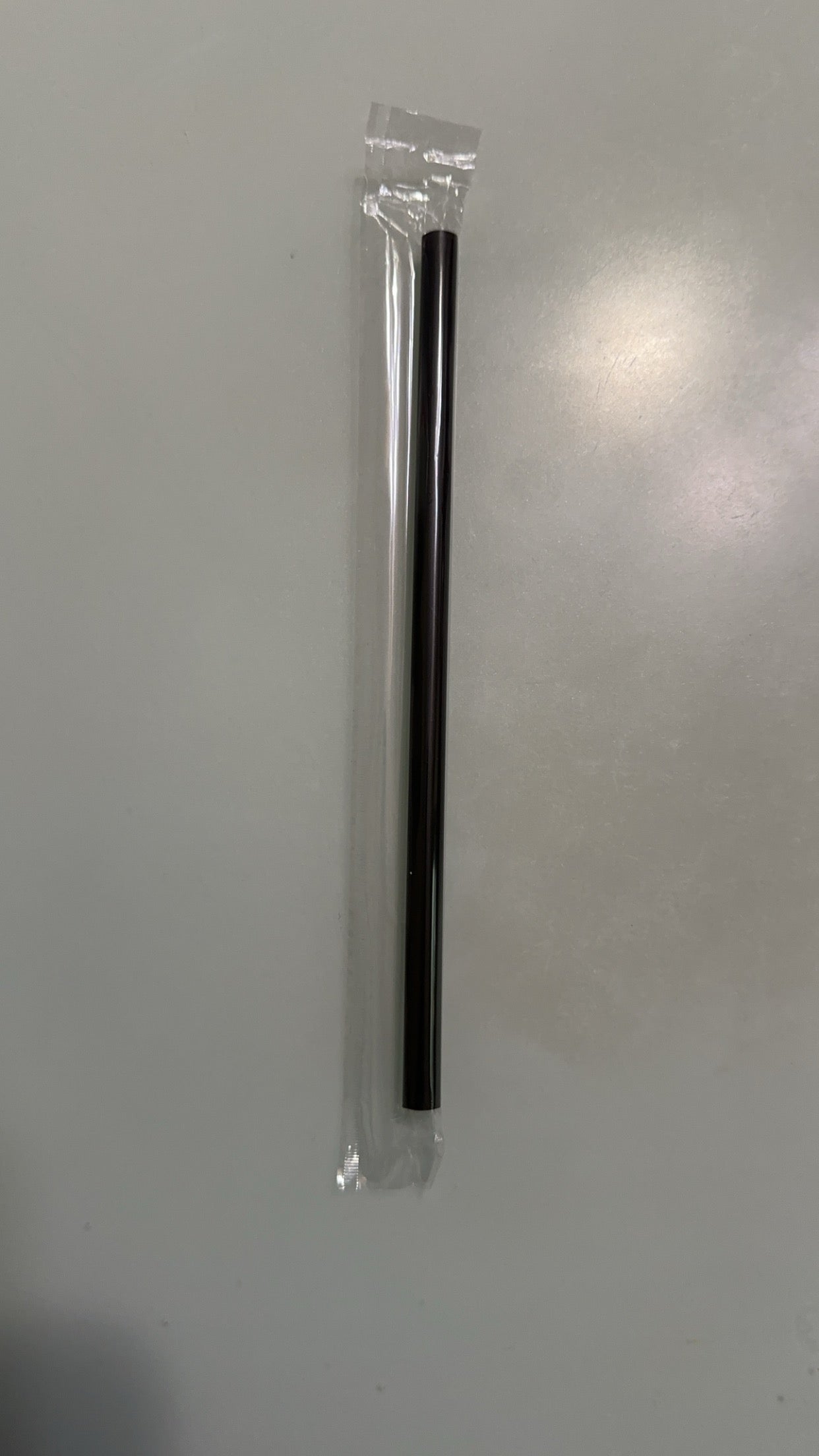 black plastic straw