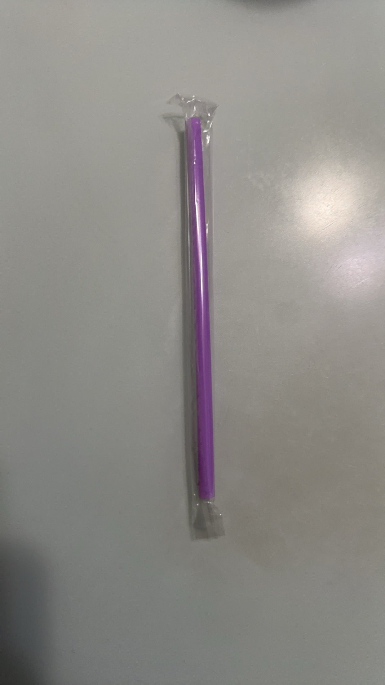purple plastic straw