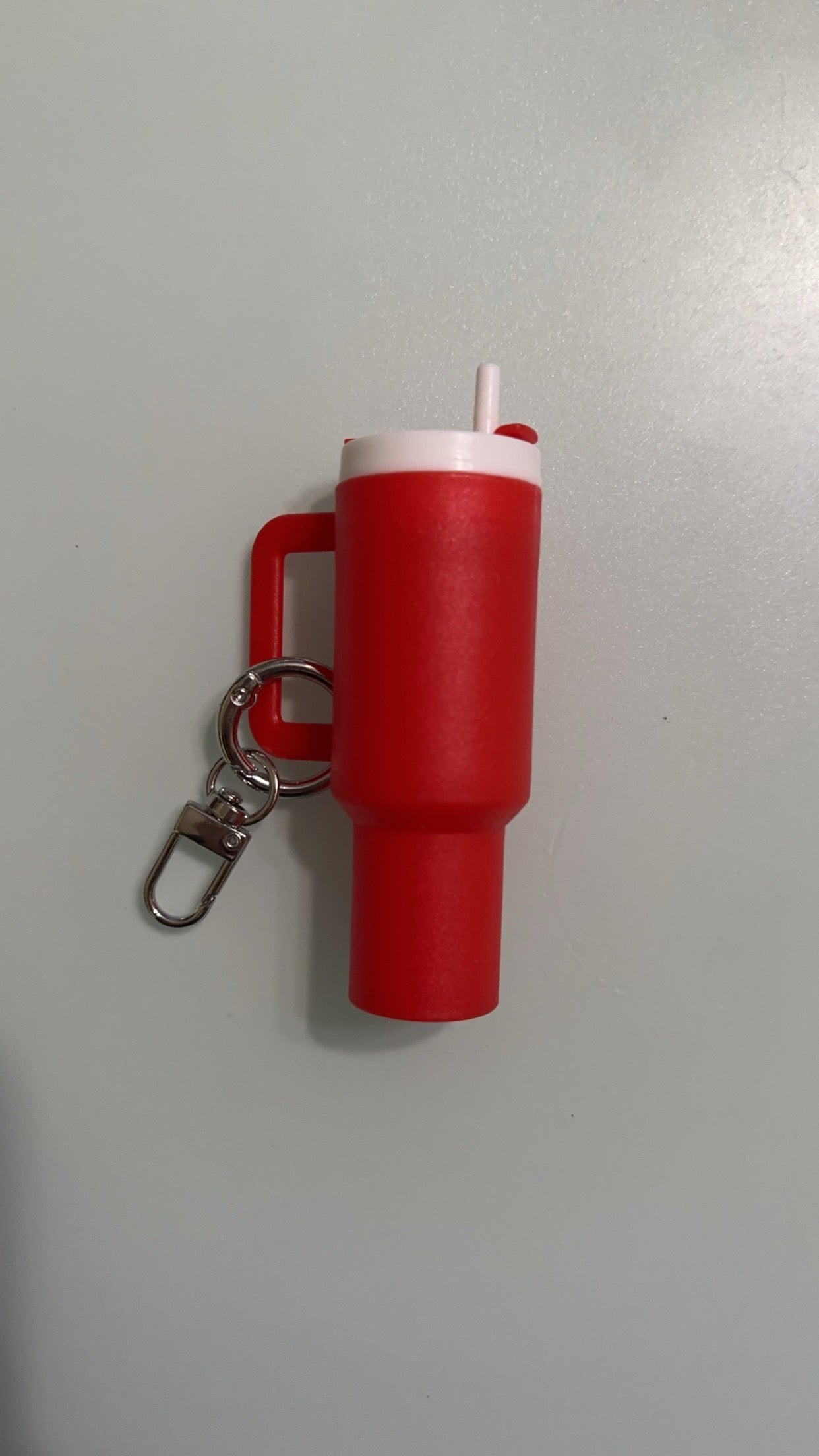 red mini tumbler keychain