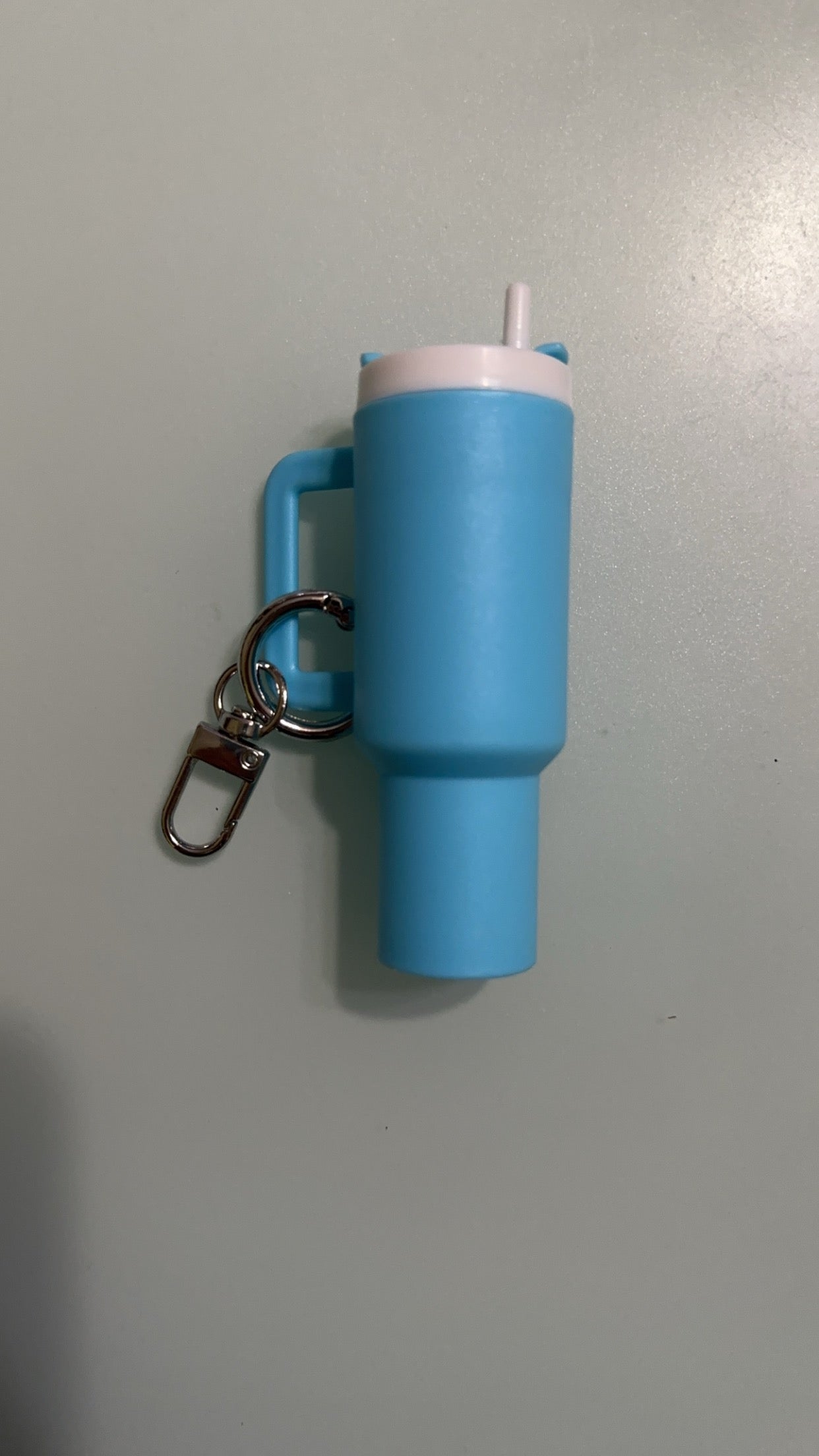 sky blue mini tumbler keychain