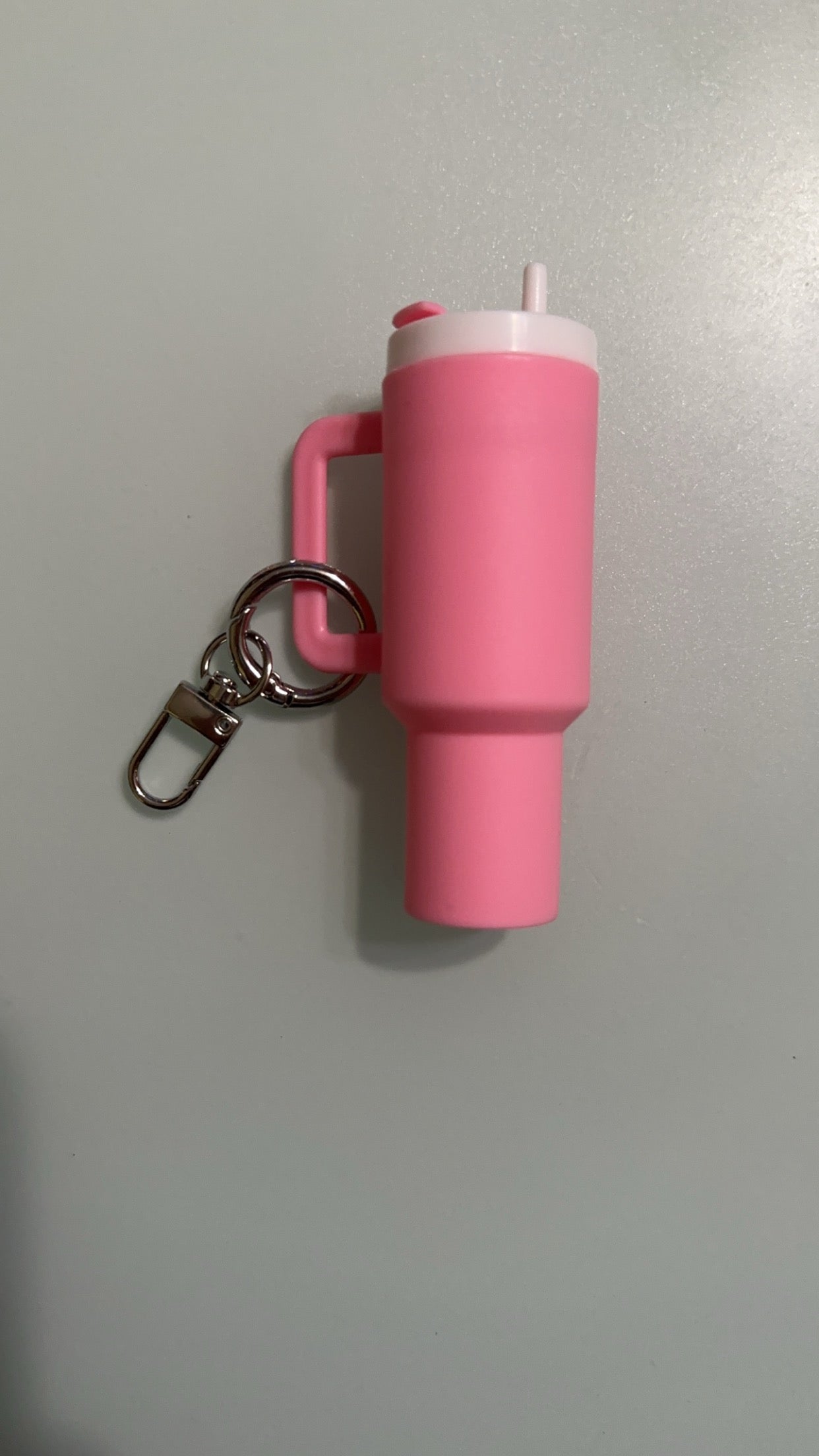 light pink mini tumbler keychain