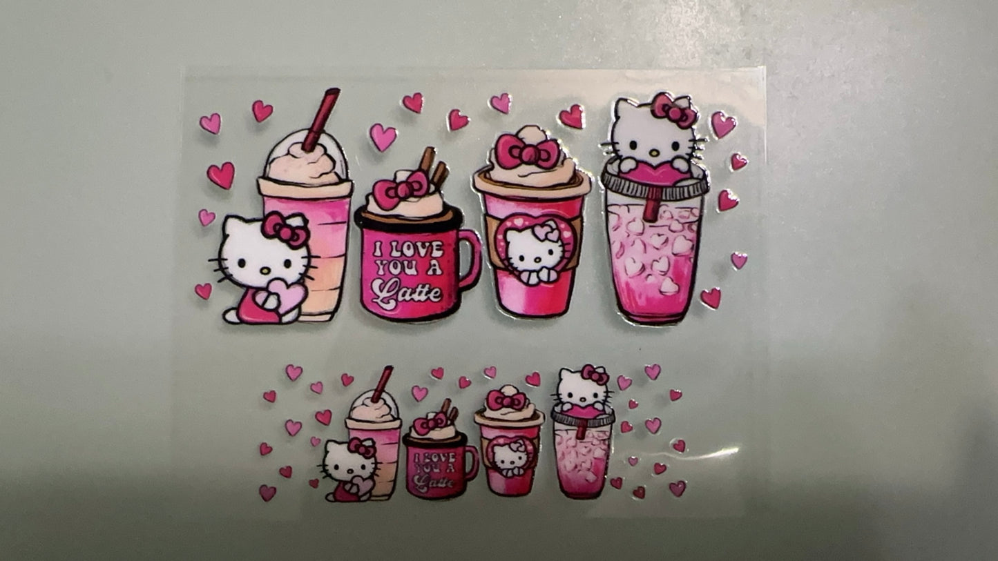hello kitty lattes - i love you a latte mini keychain wrap
