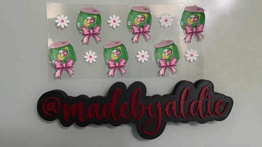 mini 7up w flowers & bows