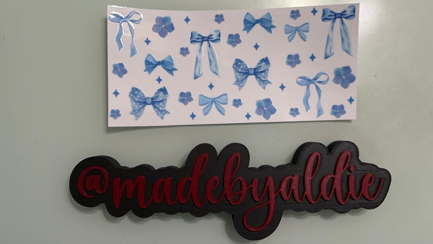 blue bows, flowers & sparkles