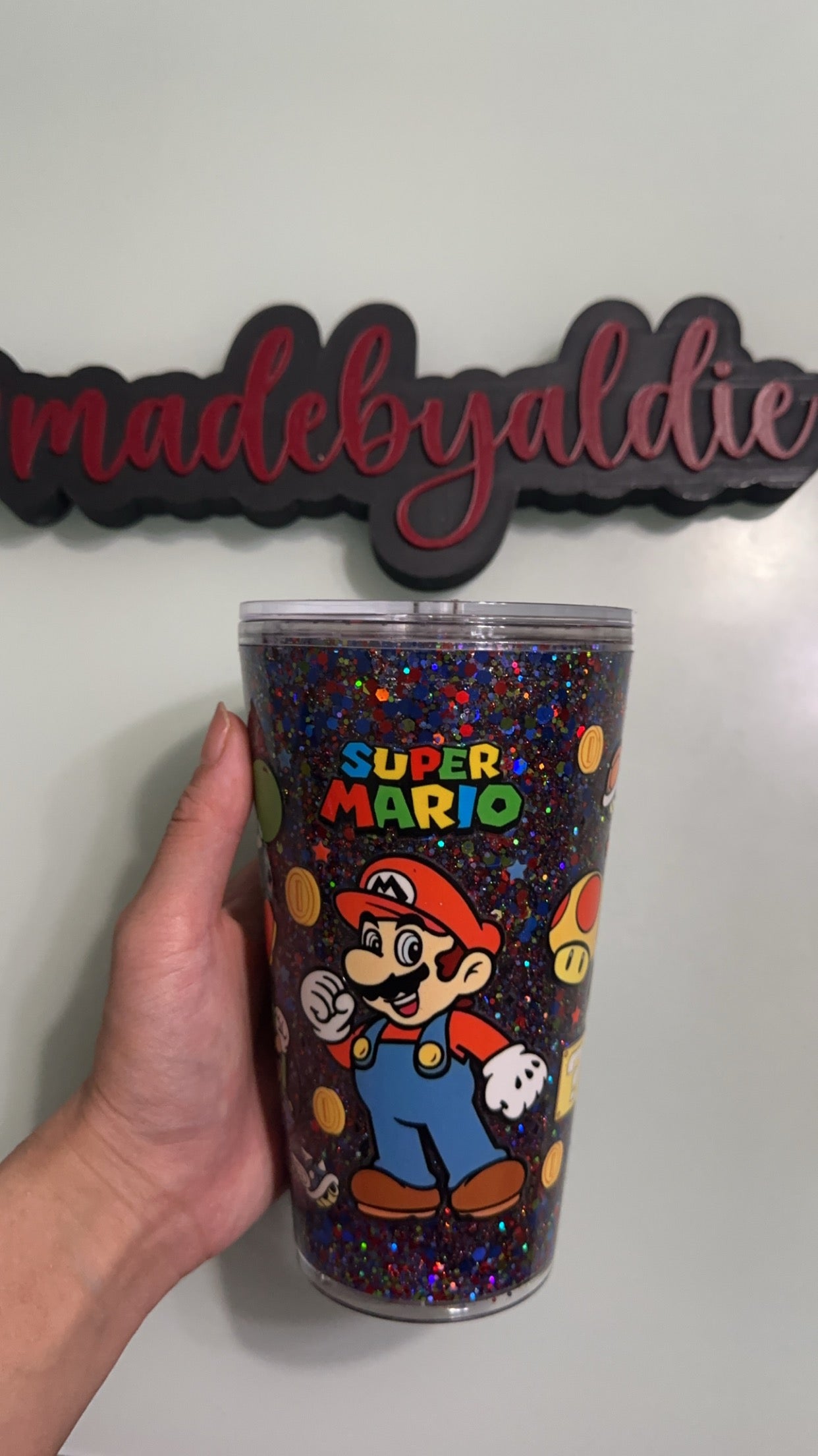 16oz wide acrylic super mario