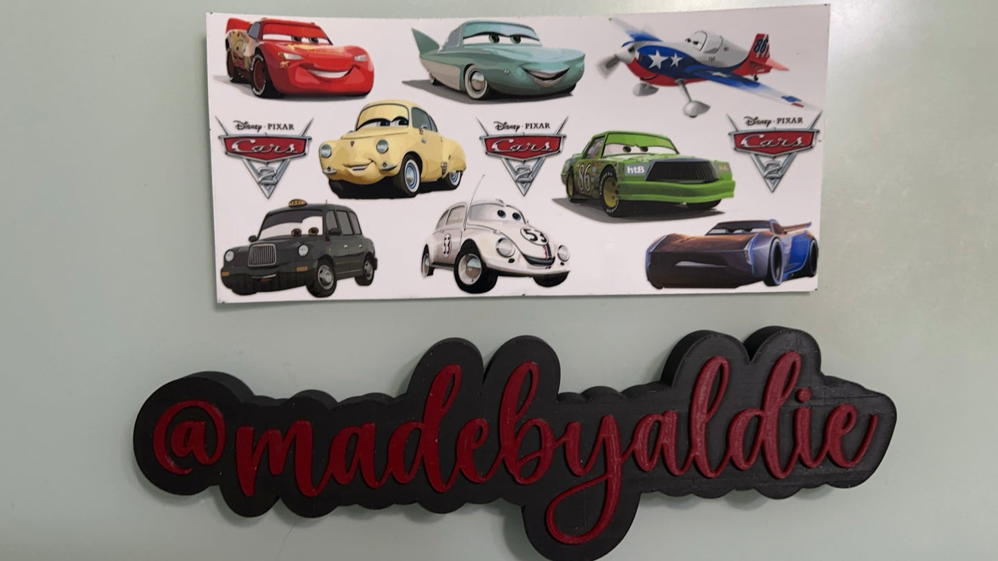 cars 2 character & logo