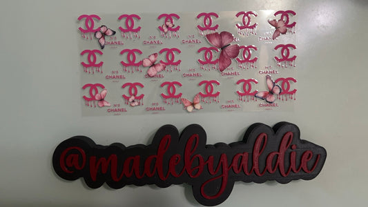 pink chanel w butterflies