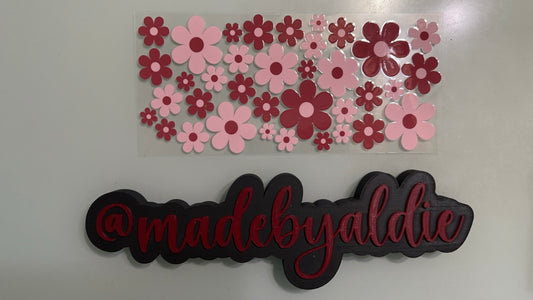 pink & burgundy flowers