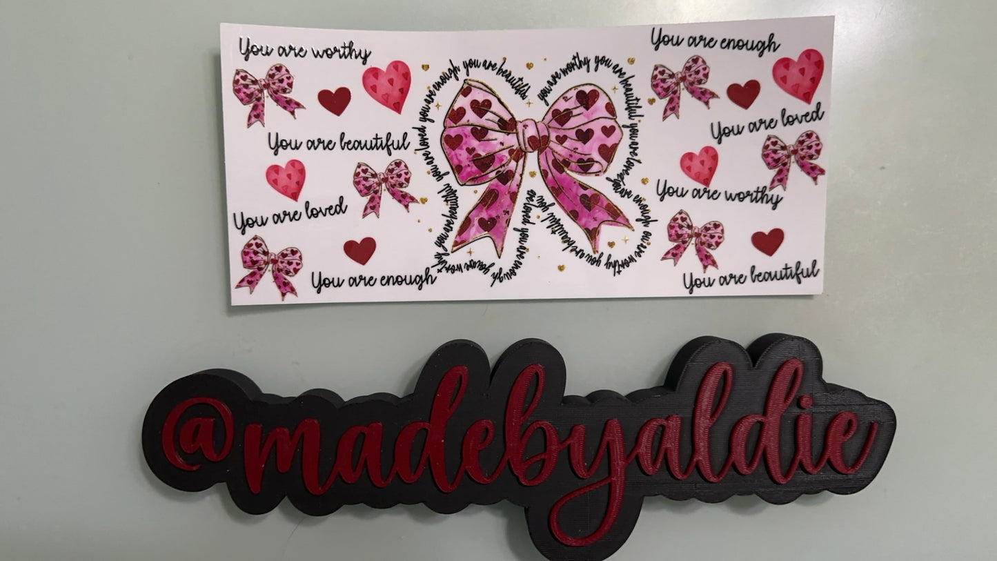 pink bow & affirmations