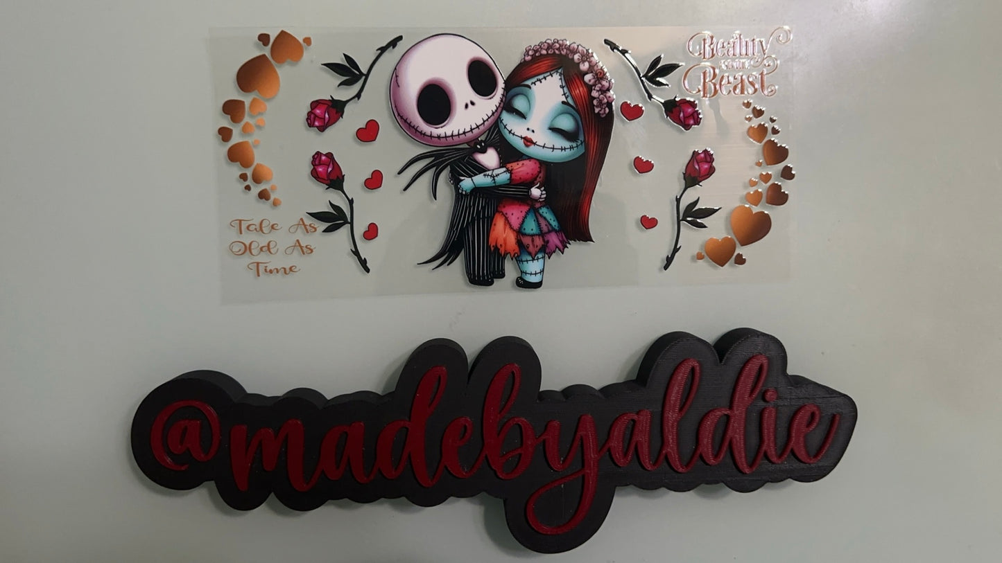 jack & sally w hearts & roses