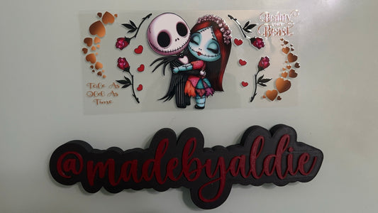 jack & sally w hearts & roses