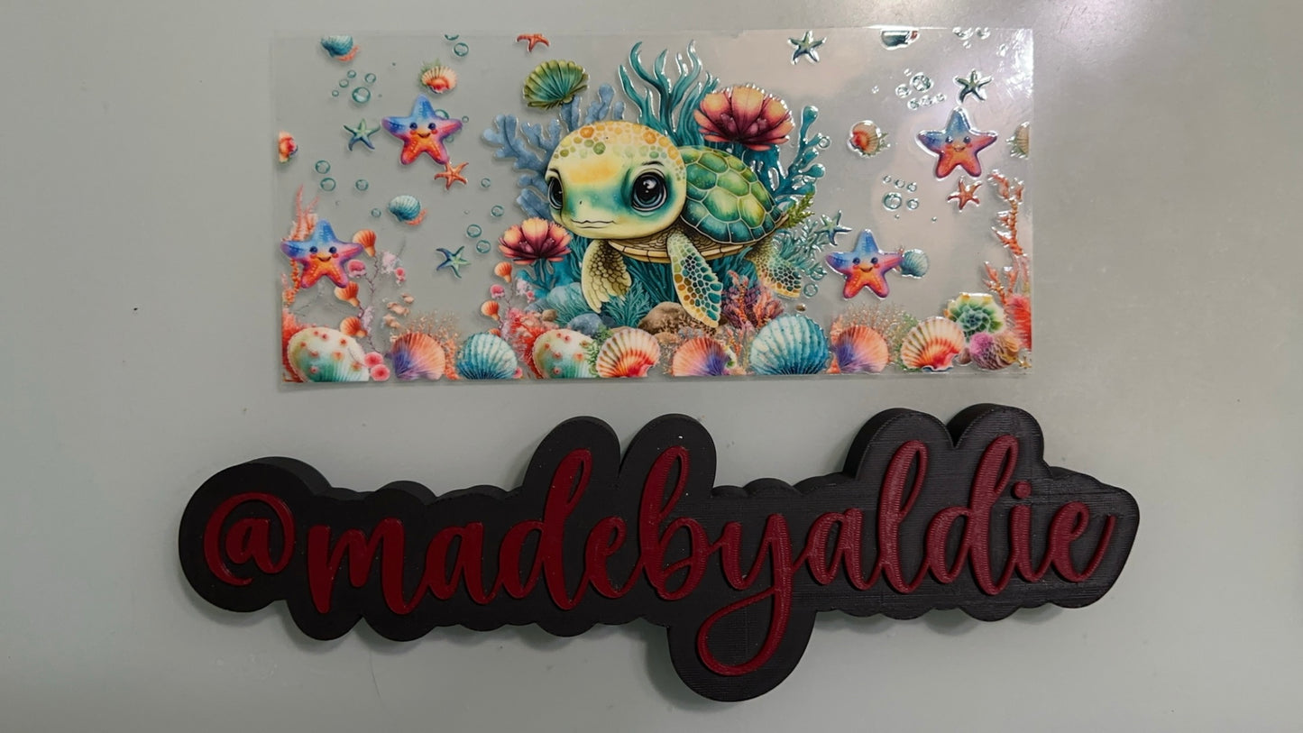 turtle w bubbles & seashells