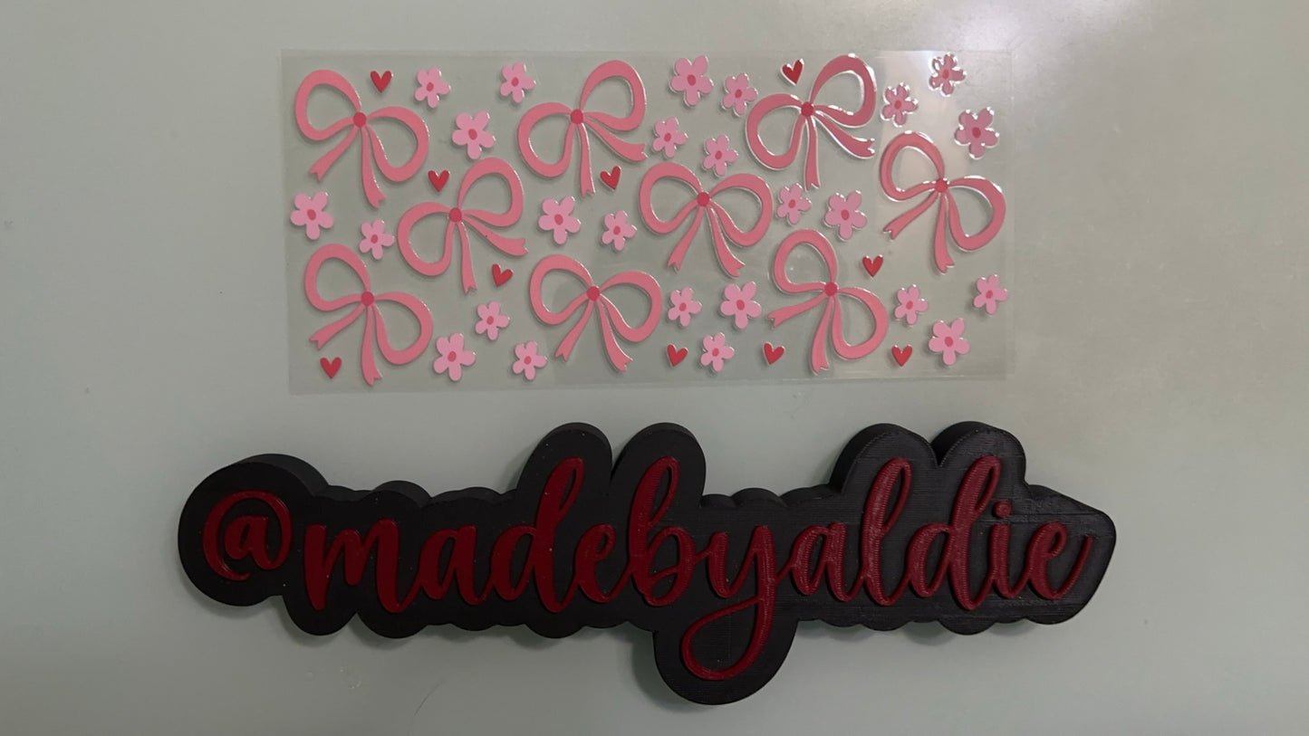 pink bows & flowers w red hearts