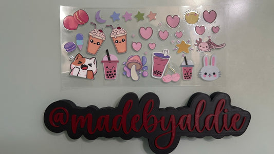 boba w hearts & stars