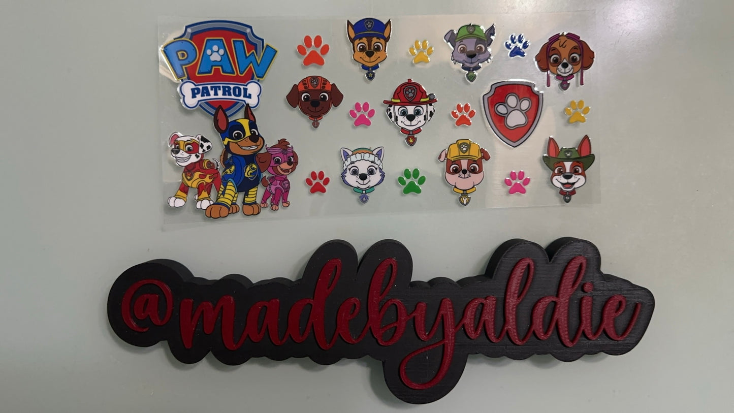 paw patrol w colorful paws