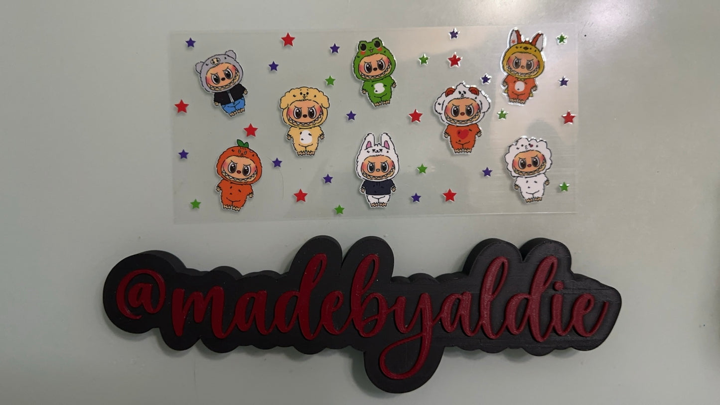 labubu w orange, green & purple stars