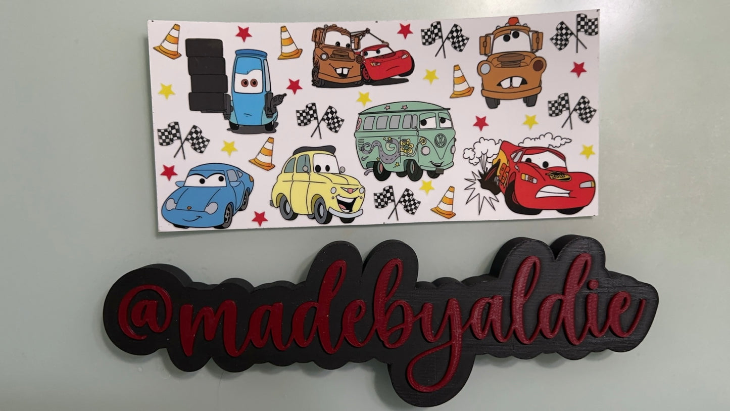 cars characters, traffic equipment & stars