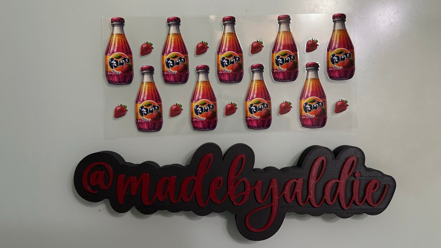 strawberry fanta & strawberries