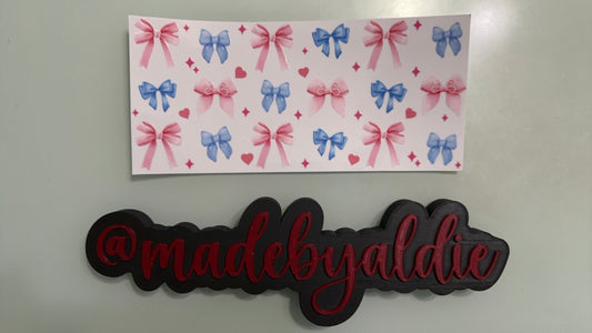 pink & blue bows w hearts & sparkles