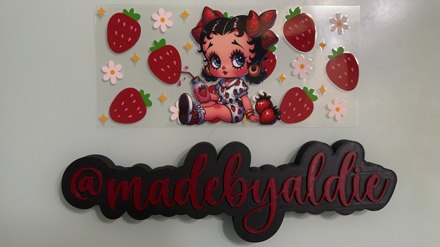 betty boop w strawberries & flowers