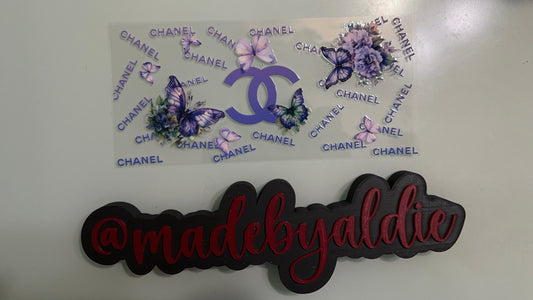 purple chanel w butterflies