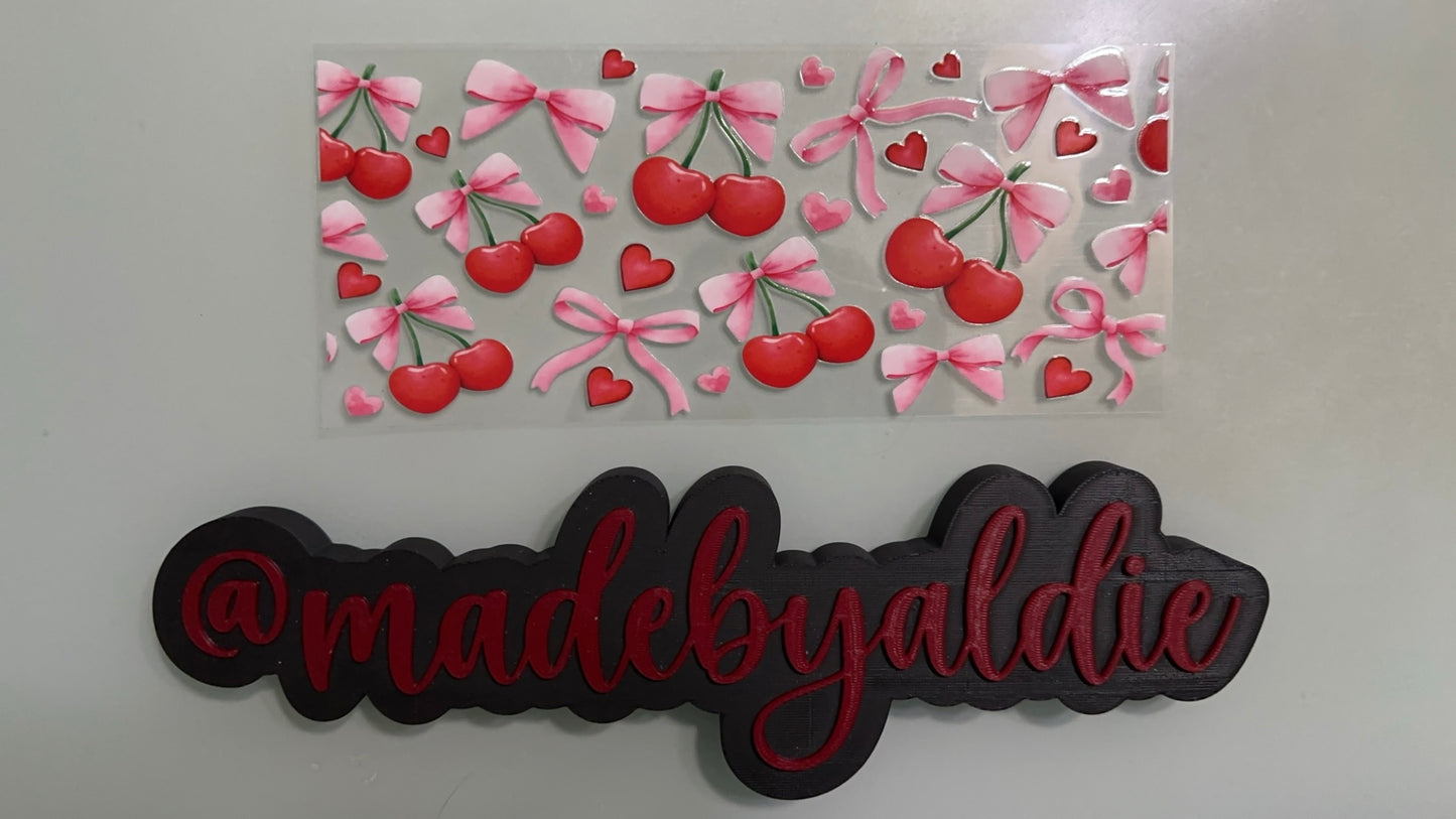 cherries w pink bows & hearts