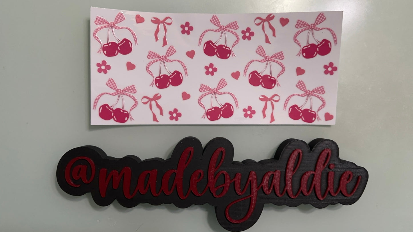 cherry bows, flowers & hearts