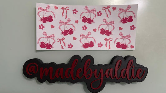 cherry bows, flowers & hearts