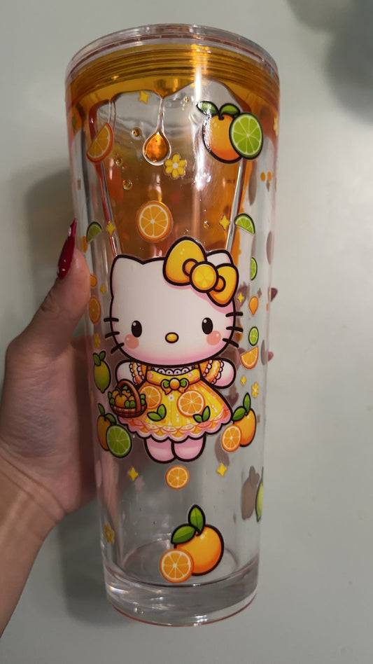 24oz acrylic lava drip hello kitty