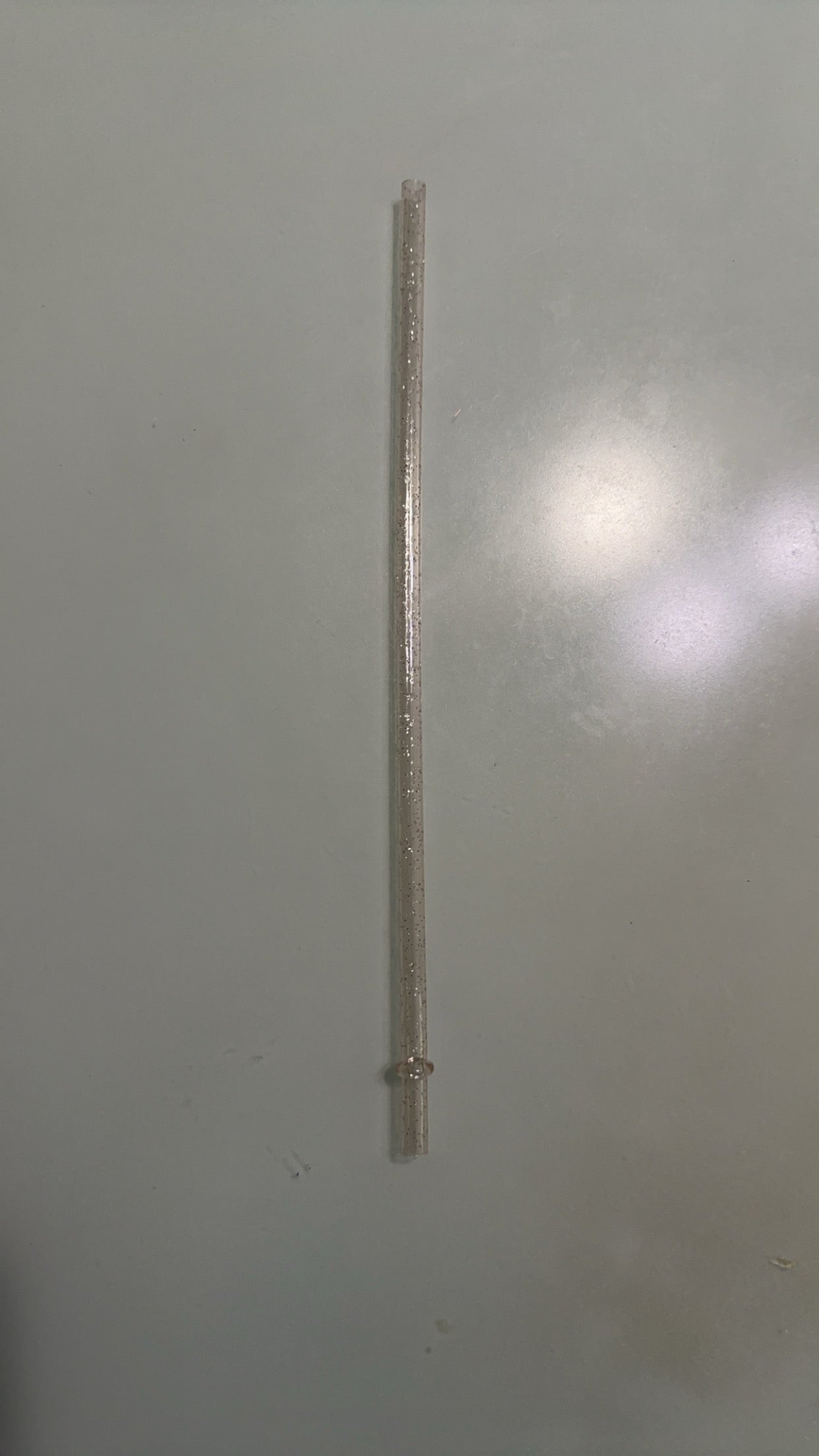 11" clear glitter plastic straw