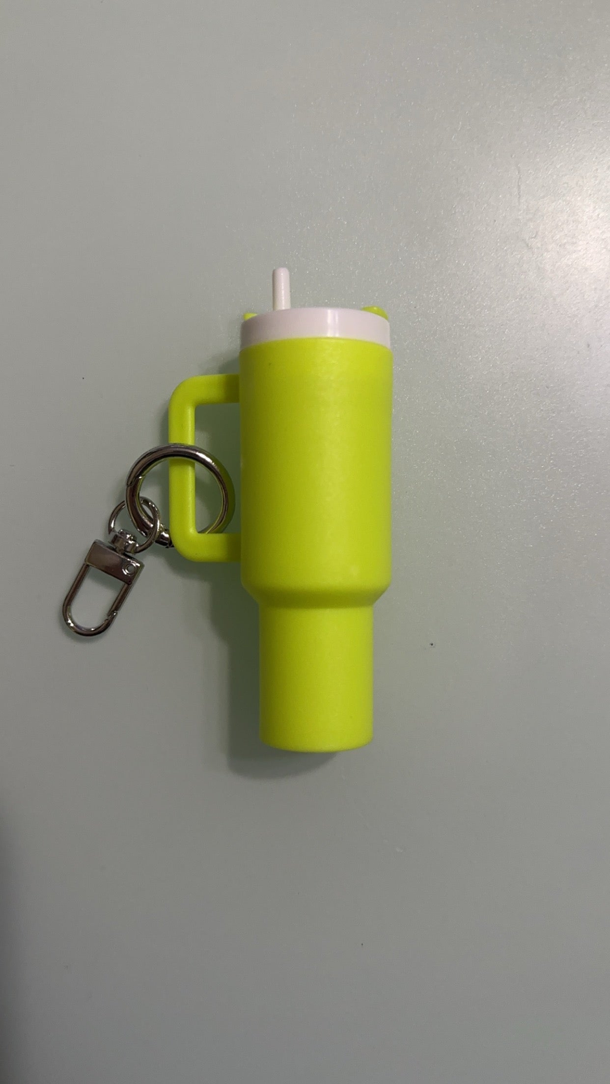 yellow green mini tumbler keychain