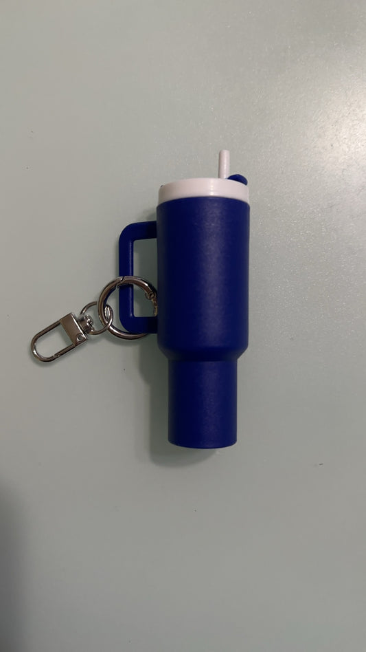 dark blue mini tumbler keychain
