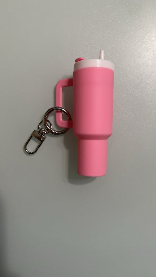 light pink mini tumbler keychain