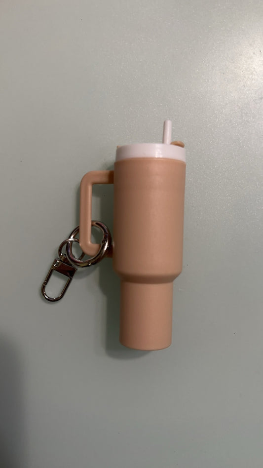 biege mini tumbler keychain
