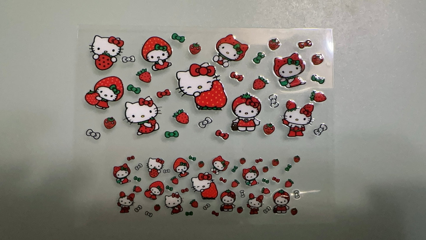 hello kitty strawberries mini keychain wrap