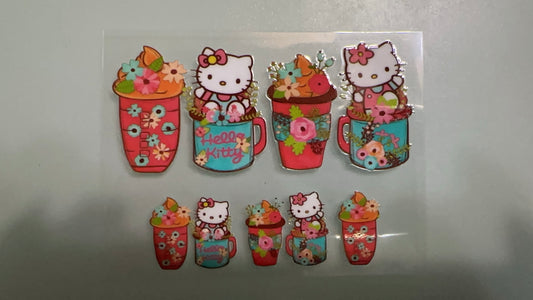 hello kitty fall drinks mini keychain wrap