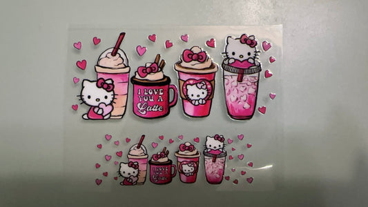 hello kitty lattes - i love you a latte mini keychain wrap