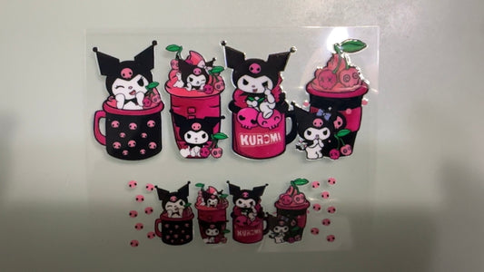 kuromi drinks mini keychain wrap