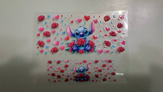 stitch & roses mini keychain wrap