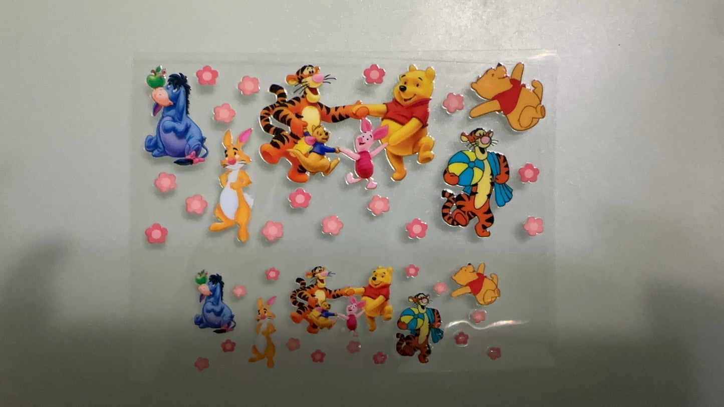 pooh characters & flowers mini keychain wrap