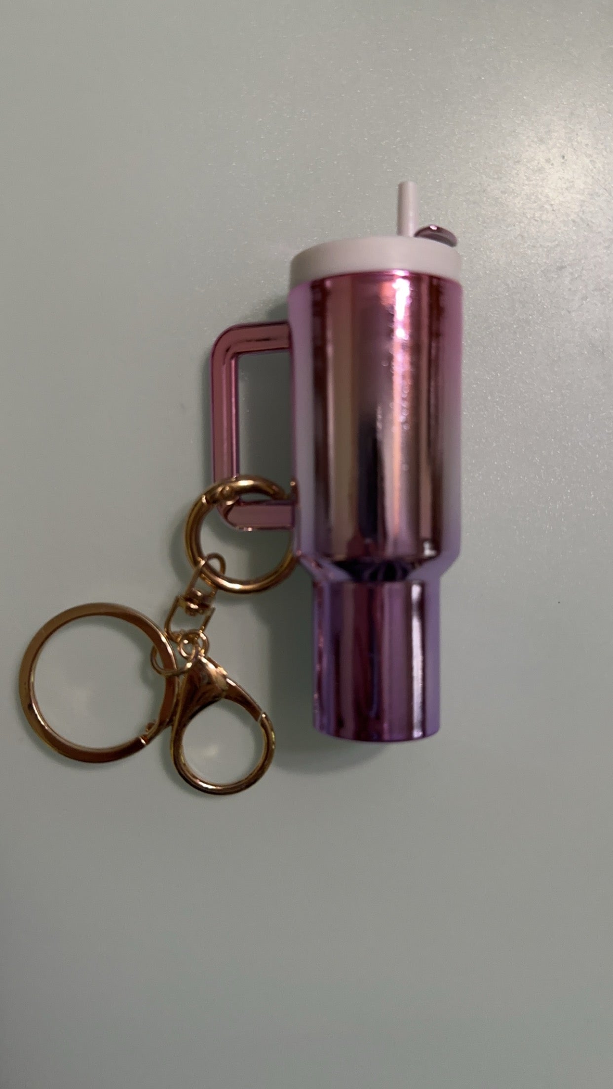 purple ombré mini tumbler keychain