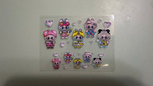 labubu & hearts mini keychain wraps