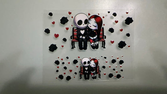 jack & sally w rose mini keychain wrap