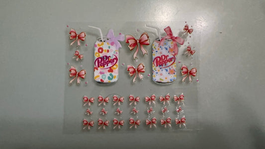 dr pepper & bow mini keychain wrap