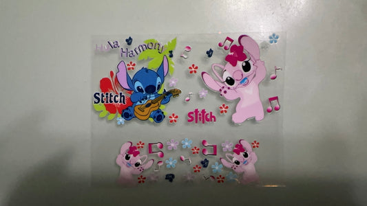 stitch & angel mini keychain wrap